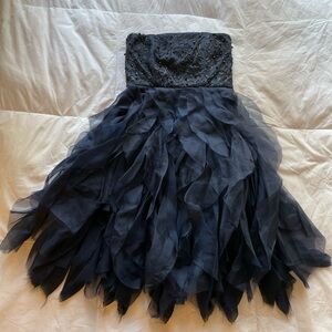 Alice + Olivia Navy Strapless Embellished Fairy Strapless Dress